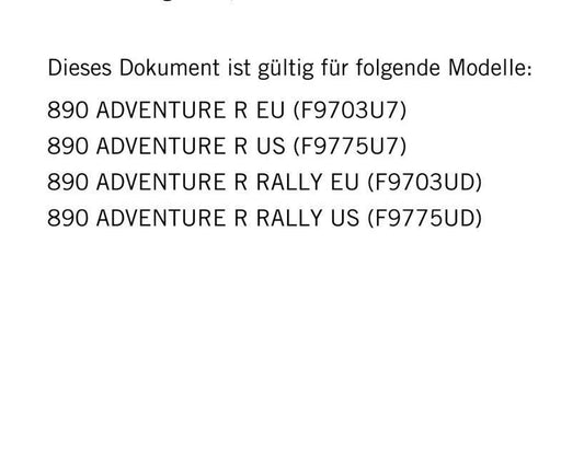 German Language - KTM 2021 - 890 Adventure R Rally - Reparaturanleitung - Service Workshop Repair Manual