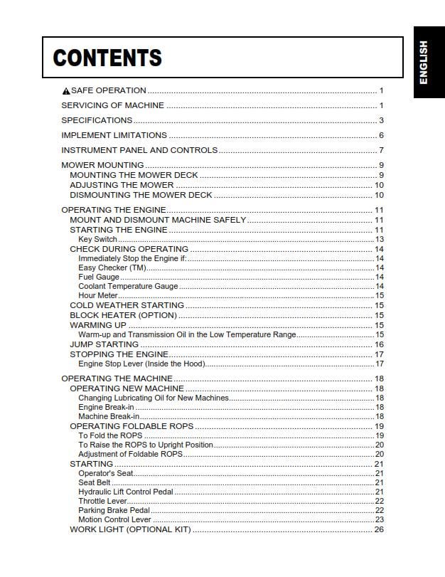 Kubota - ZD221 Zero Turn Mower Operator Manual
