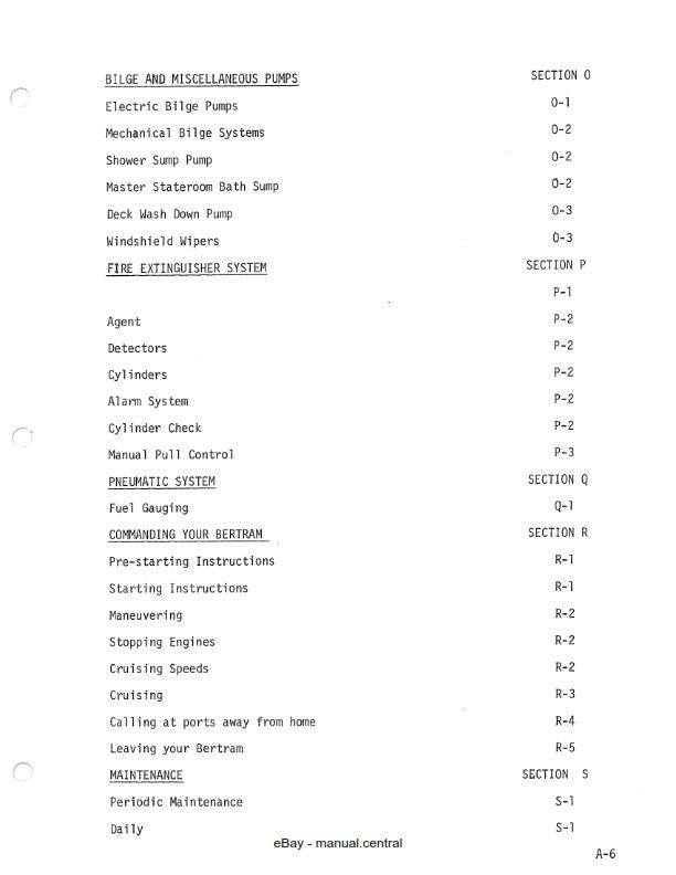 Bertram 58 Convertiable - Owners Manual