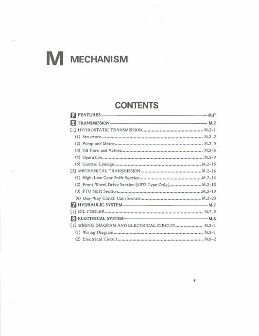Kubota Tractor - B6200HST B7200HST - Mechanism Section - Workshop Service Repair Manual