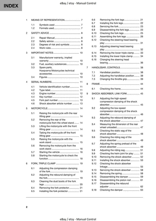 Husqvarna 2020 - 701 Supermoto - Workshop Service Repair Manual