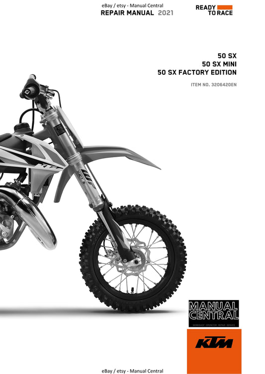 KTM 2021 - 50 SX Mini Factory Edition - Service Workshop Repair Manual