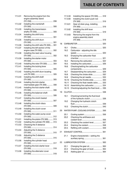 Husqvarna 2018 - TC 250 TX 300 - Workshop Service Repair Manual