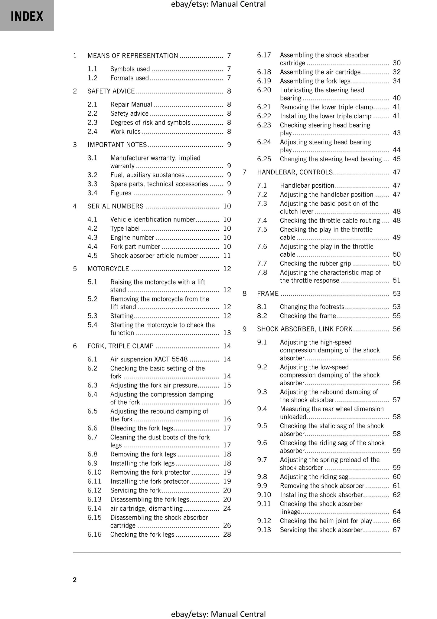 KTM 2020 - 250 300 XC Tpi - Service Workshop Repair Manual