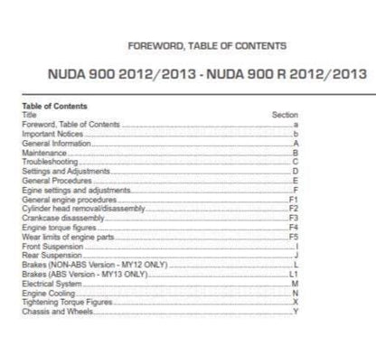 Husqvarna 2012 2013 - NUDA 900 R - Service Workshop Repair Manual