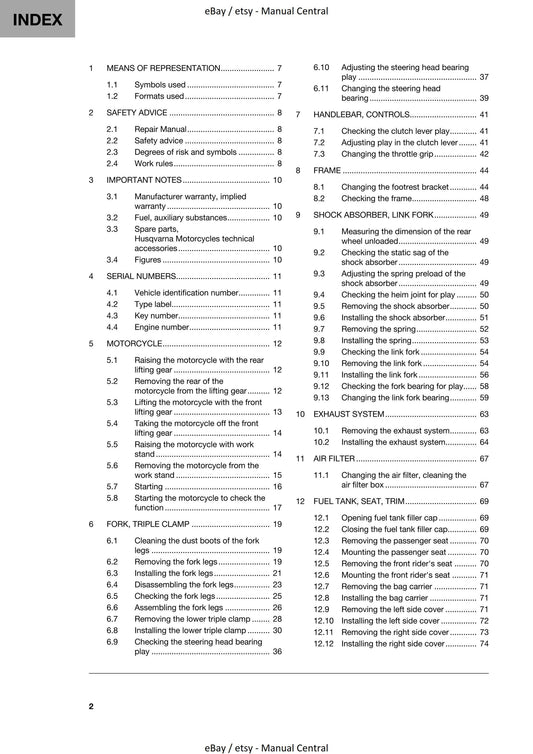 Husqvarna 2020 - Svartpilen 200 - Workshop Service Repair Manual