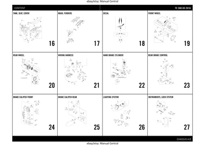 Husqvarna 2016 TE 300 US- Parts Manual Catalog
