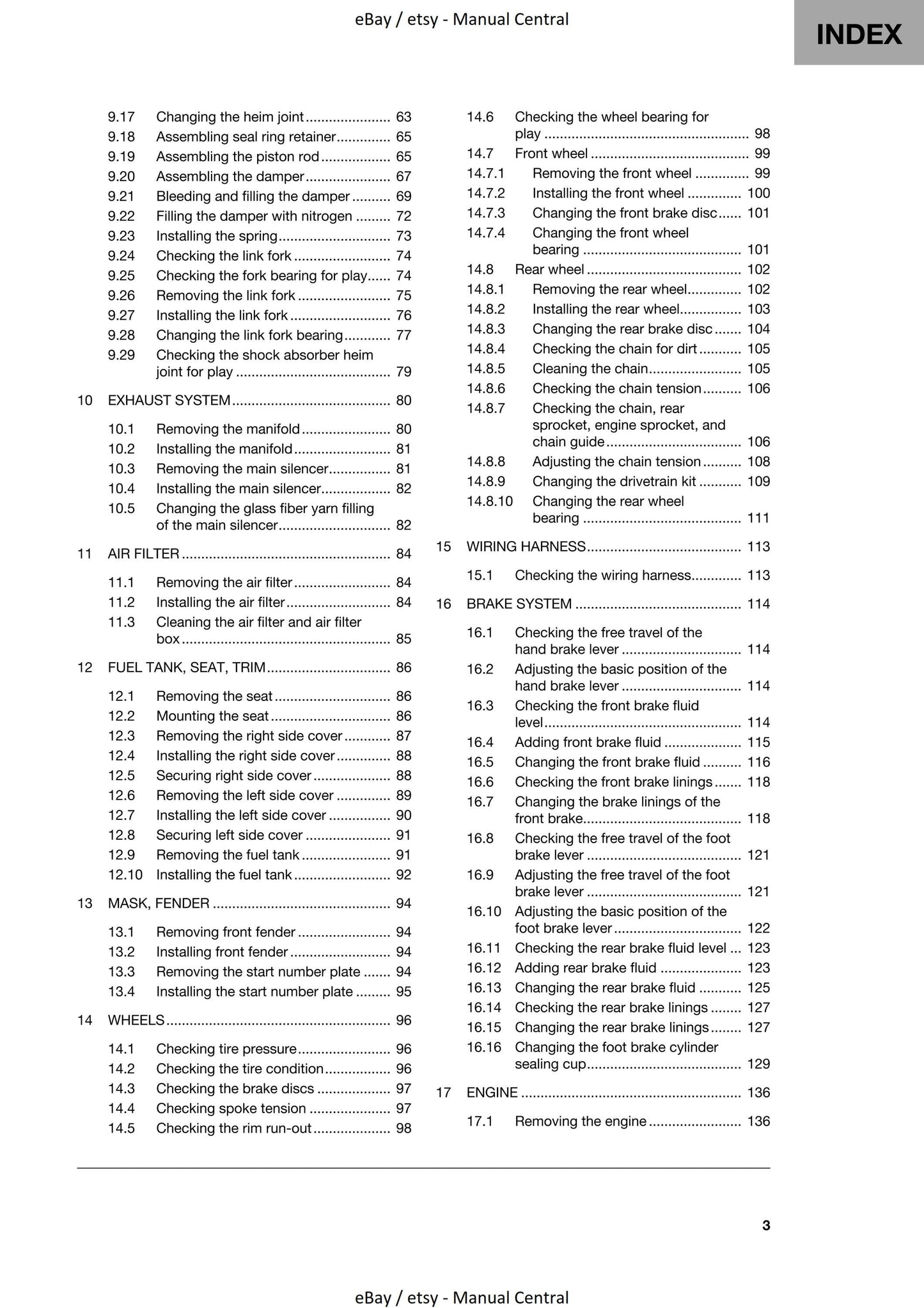 Husqvarna 2023 - TC 65 - Service Workshop Repair Manual