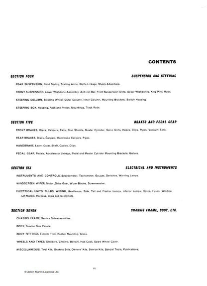 Aston Martin DB5 Parts Manual