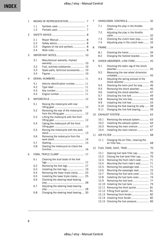KTM 2023 - 250 Duke - Service Workshop Repair Manual