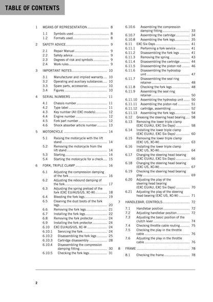KTM 2016 - 450 500 EXC Six Days Xc-w - Service Workshop Repair Manual