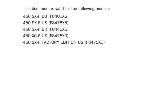 KTM 2024 - 450 Sx-f Xc-f Factory Edition - Service Workshop Repair Manual