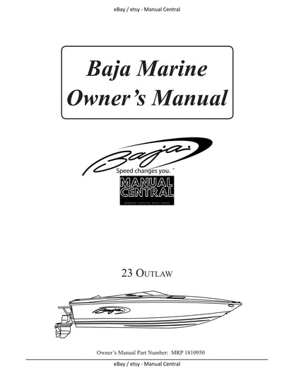Baja Marine - 23 Outlaw - Owners Manual