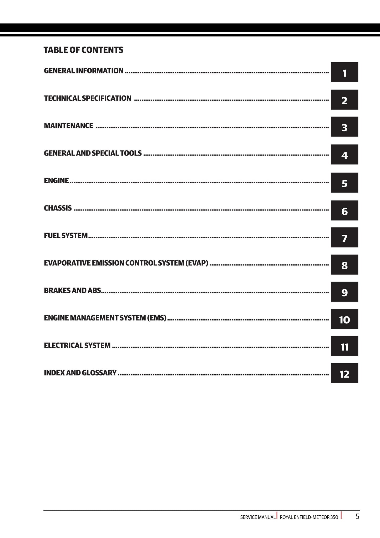 Royal Enfield - Meteor 350 Service Workshop Repair Manual 2020 Edition
