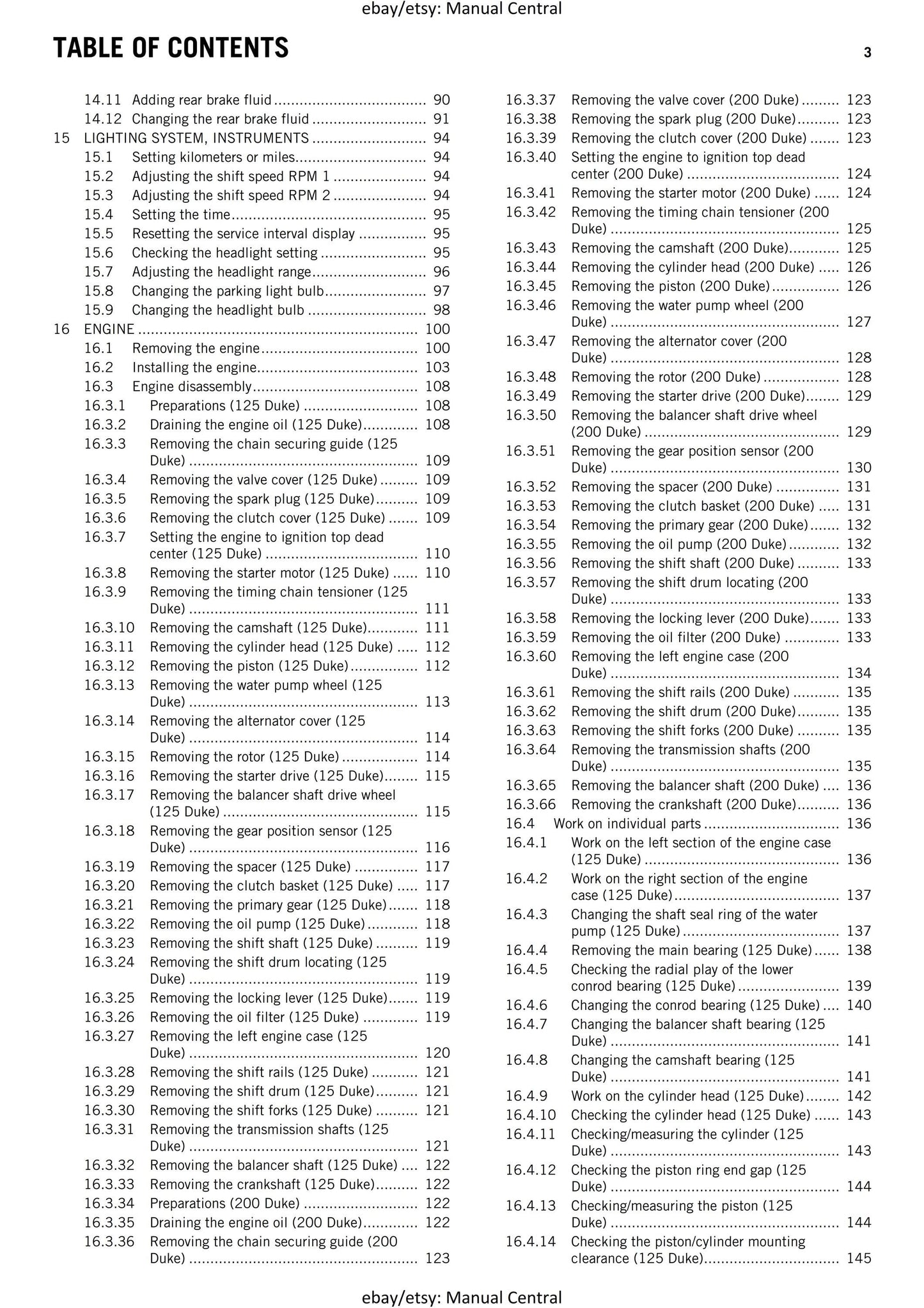 KTM 2013 - 125 200 Duke - Workshop Service Repair Manuals