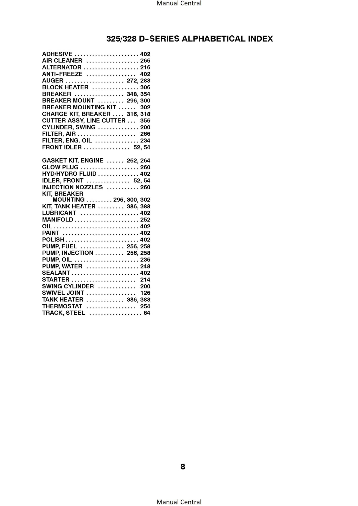Bobcat 325D & 328D - Parts Manual - D Series