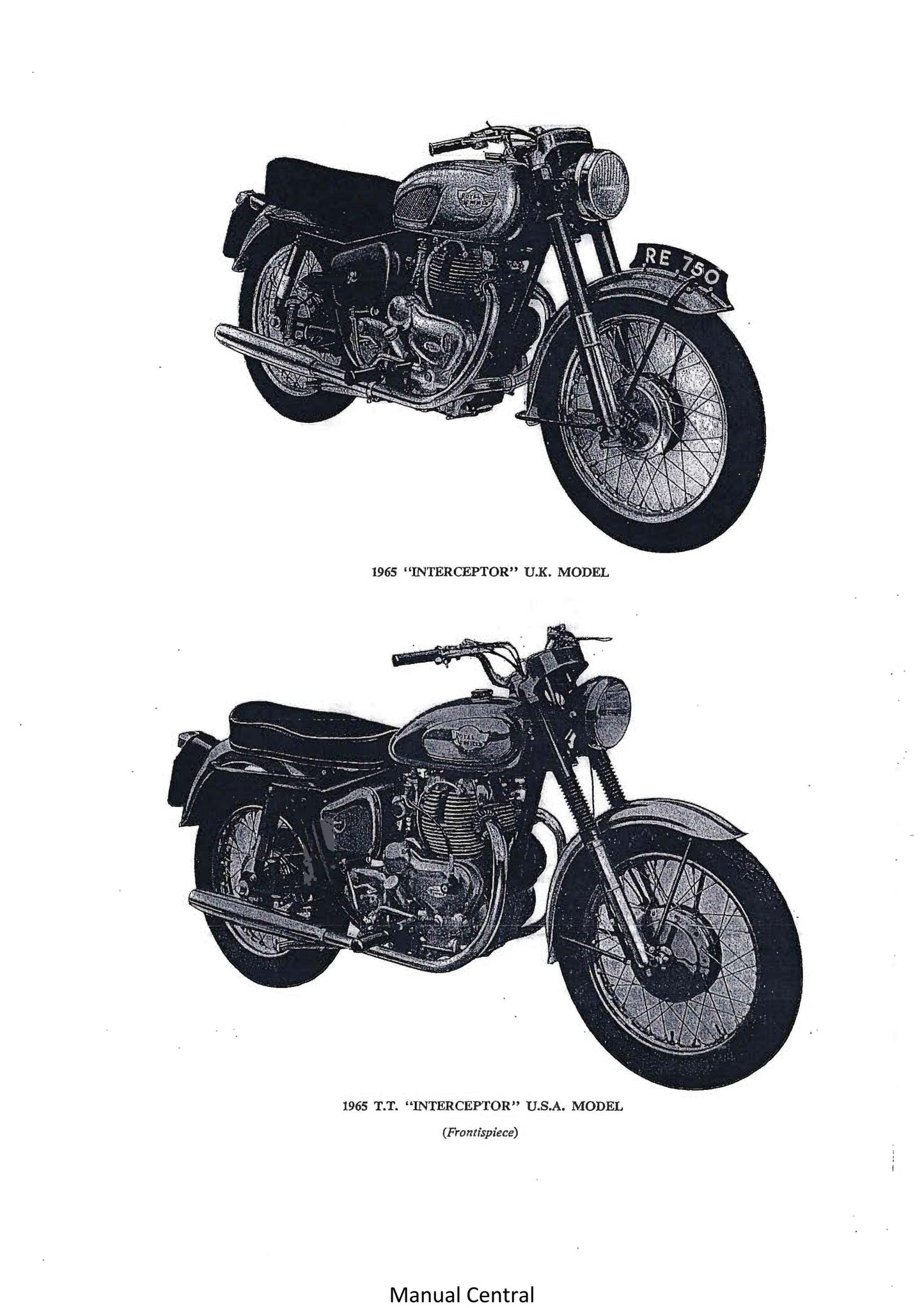 1962 to 1966 Royal Enfield 736 Interceptor Workshop Service Repair Manual