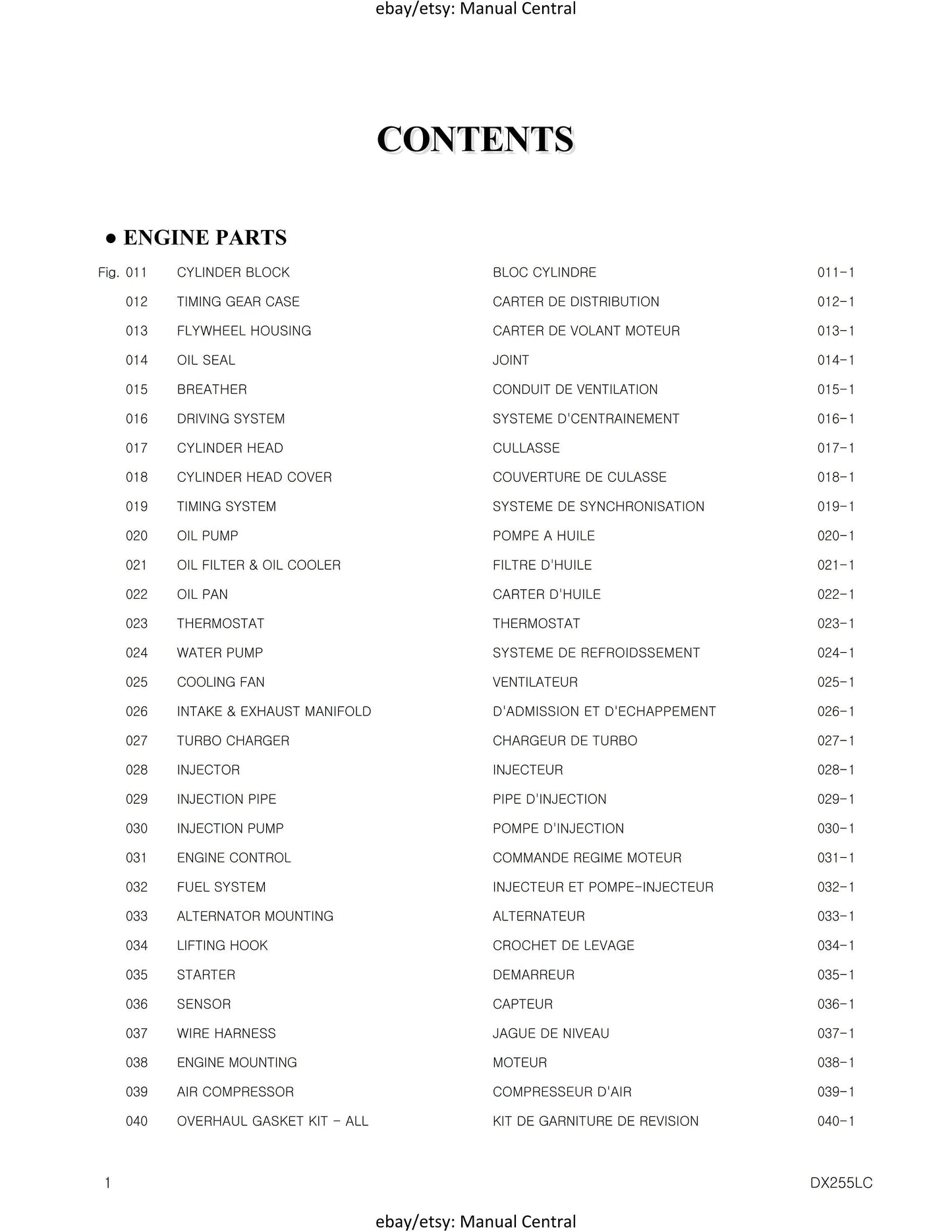 Doosan - Parts Book - DX225LC - Serial number 5001 to 5432