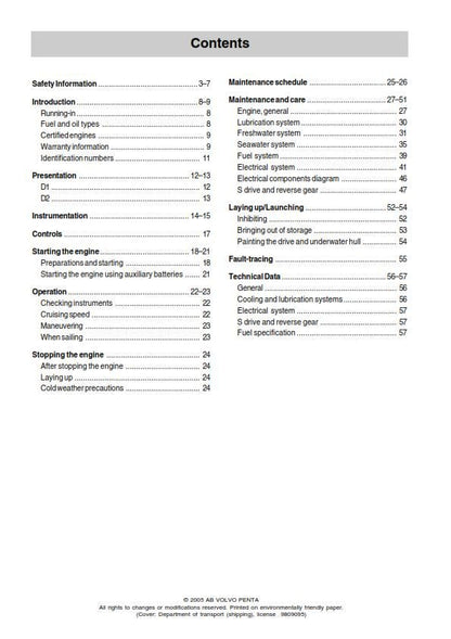 Volvo Penta - Owners Manual - D1-13 D1-20 D1-30 D2-40 Operator manual