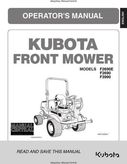 Kubota Front Mower - Operator Manual - F2690E F2690 F3990