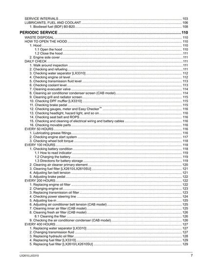 Kubota Tractor - LX2610 LX2610SU LX3310 Operator Manual