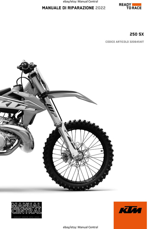 Italian Language - 2022 KTM 250 SX - Manuale Di Riparazione - Workshop Service Repair Manual