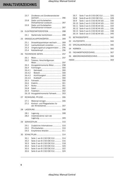 German Language - KTM 2023 - 150 Exc Xc-w  - Reparaturanleitung - Service Workshop Repair Manual