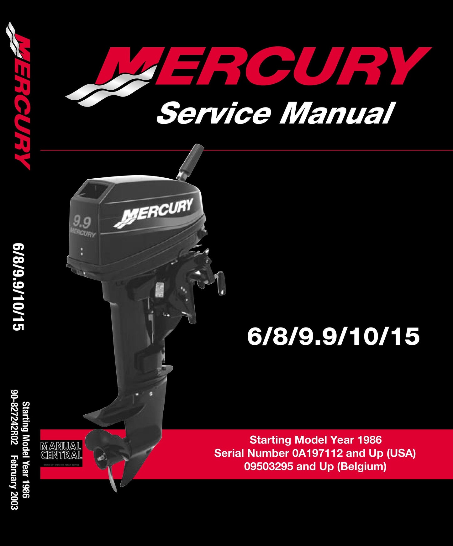 Mercury Service Manual - 6 8 9.9 10 15 - Service Workshop Repair Manual