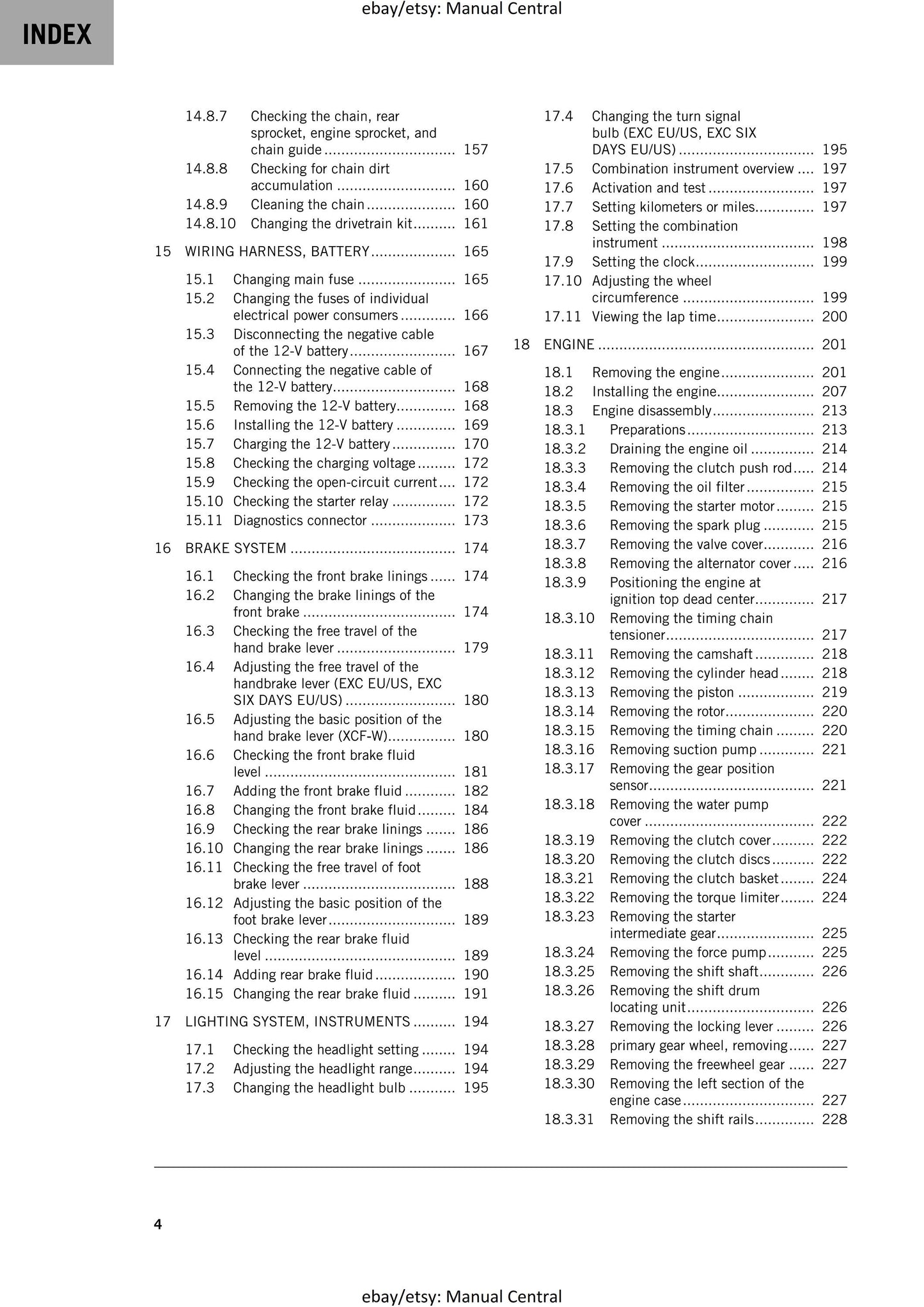 KTM 2020 - 450 500 Exc-f Six Days Xcf-w - Service Workshop Repair Manual
