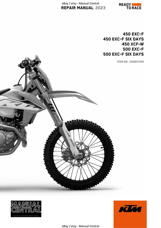 KTM 2023 - 450 500 Exc-f Six Days Xcf-w - Service Workshop Repair Manual