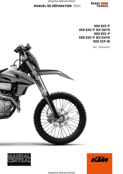 PDF - French Language - Ktm 2021 - 450 500 exc-f six days xcf-w - Manuel De Reparation -  Service Workshop Repair Manual