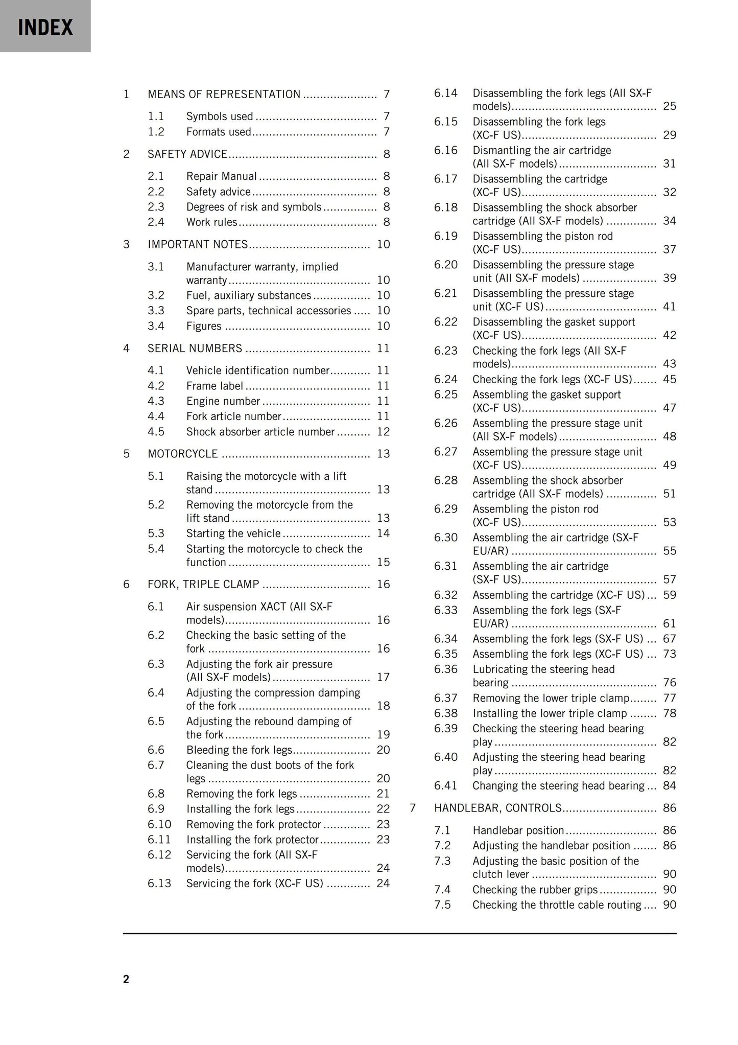 KTM 2025 - 350 SX-F XC-F Factory Edition - Service Workshop Repair Manual