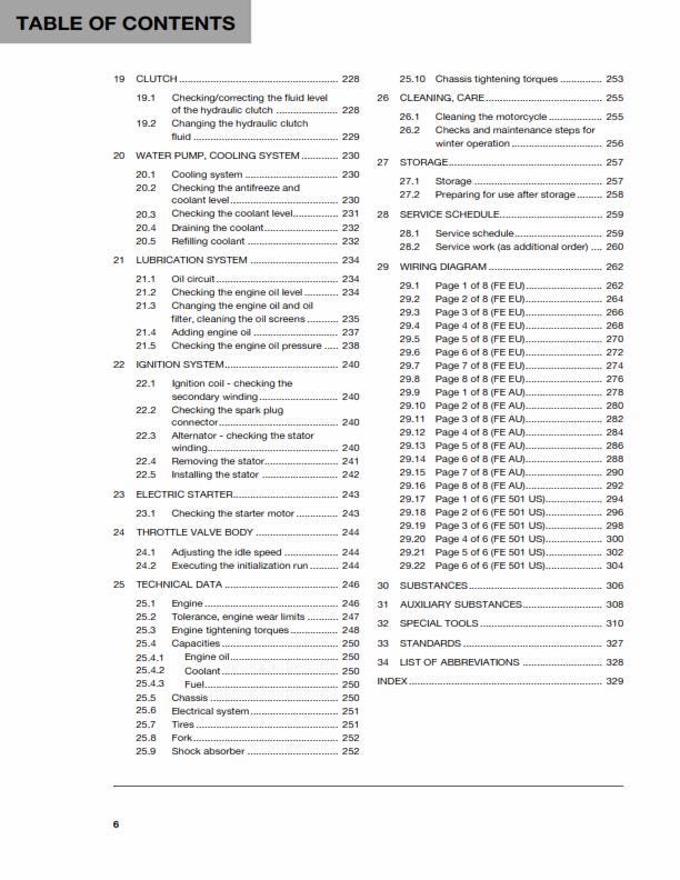 Husqvarna 2014 - Fe 450 501 - Service Workshop Repair Manual
