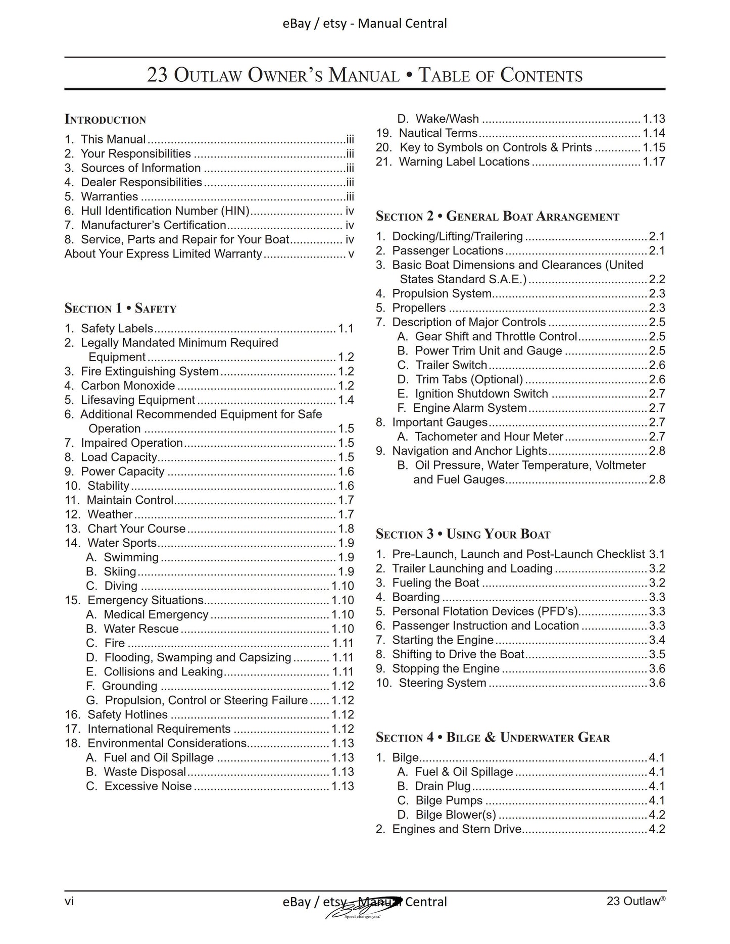 Baja Marine - 23 Outlaw - Owners Manual