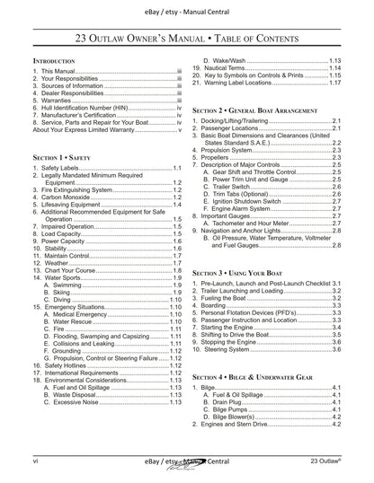 Baja Marine - 23 Outlaw - Owners Manual