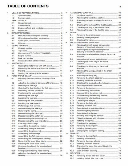 Husqvarna 2015 - FE 350 350s- Service Workshop Repair Manual