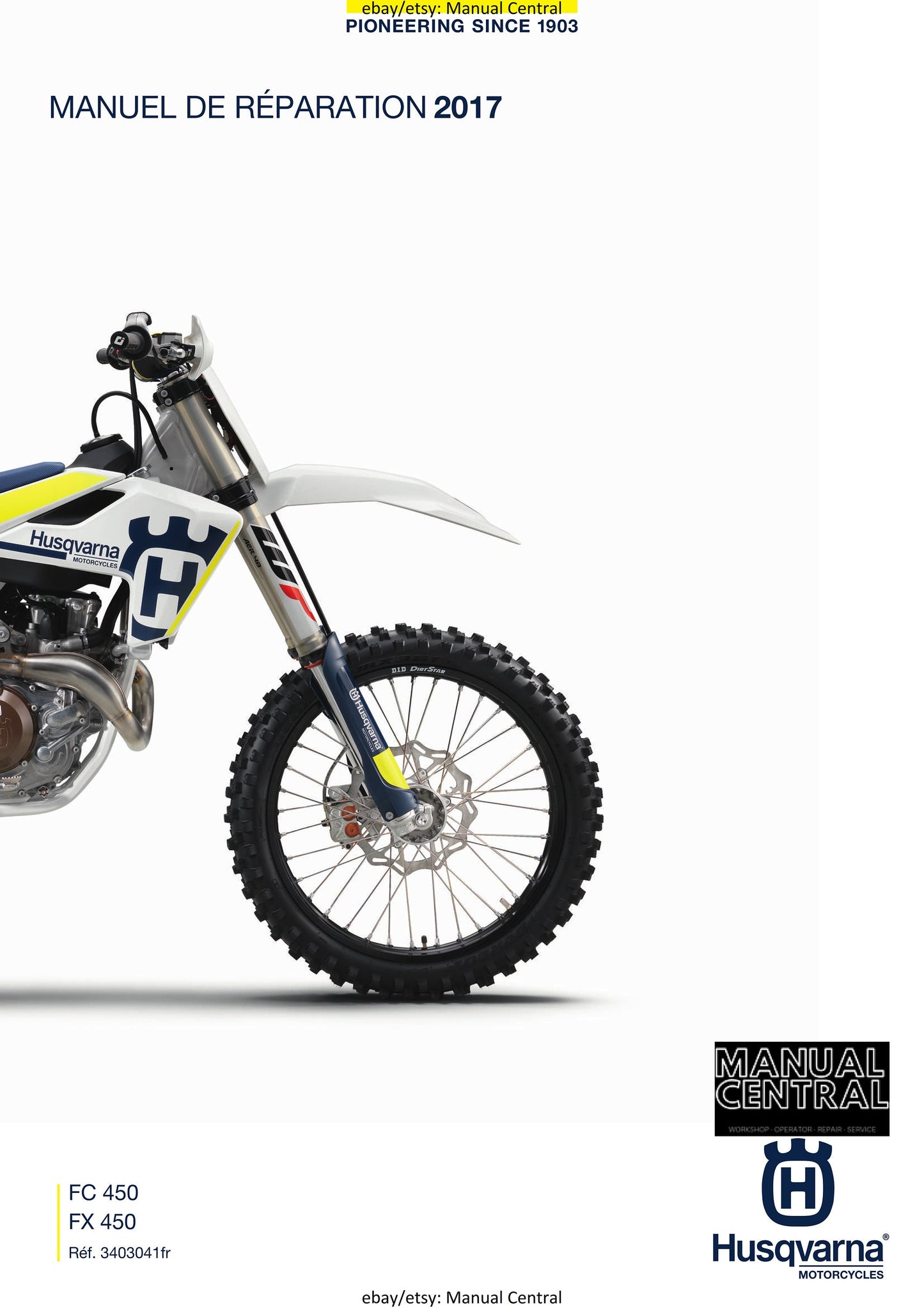 PDF - French Language - Husqvarna 2017 - FC FX 450 - Manuel De Reparation -  Service Workshop Repair Manual
