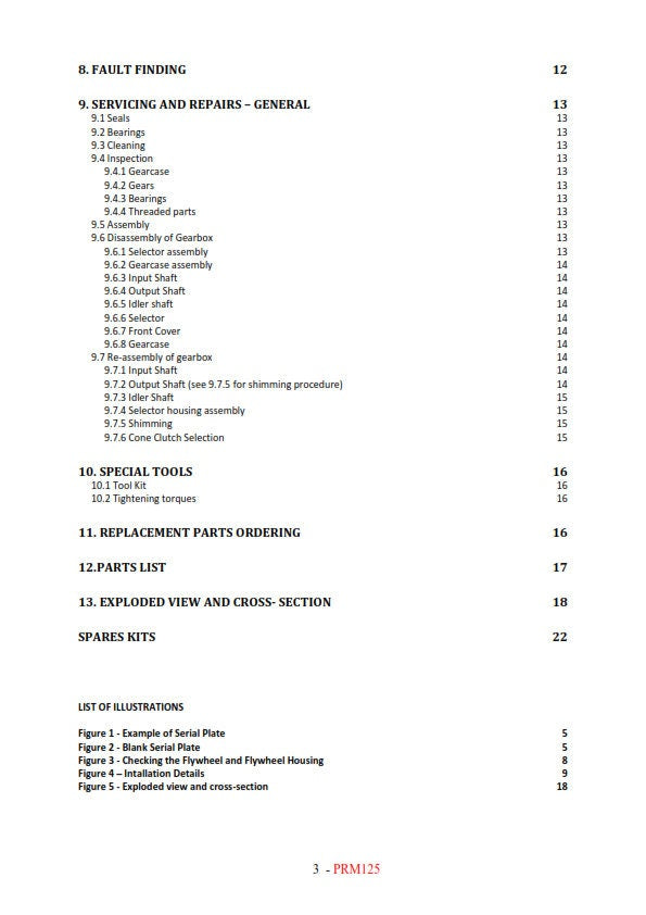 PRM - 125D PRM125D - Workshop Service Repair Manual