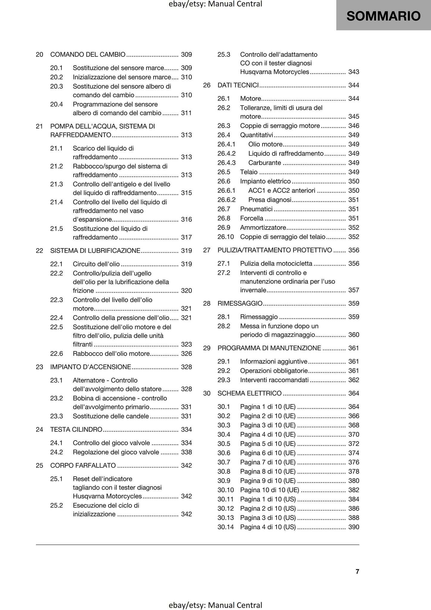 PDF - Italian Language - Husqvarna 2019 - Svartpilen 701 Style - Manuale Di Riparazione