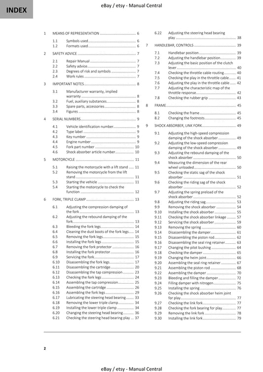 GasGas 2023 - EC 250F - Service Workshop Repair Manual
