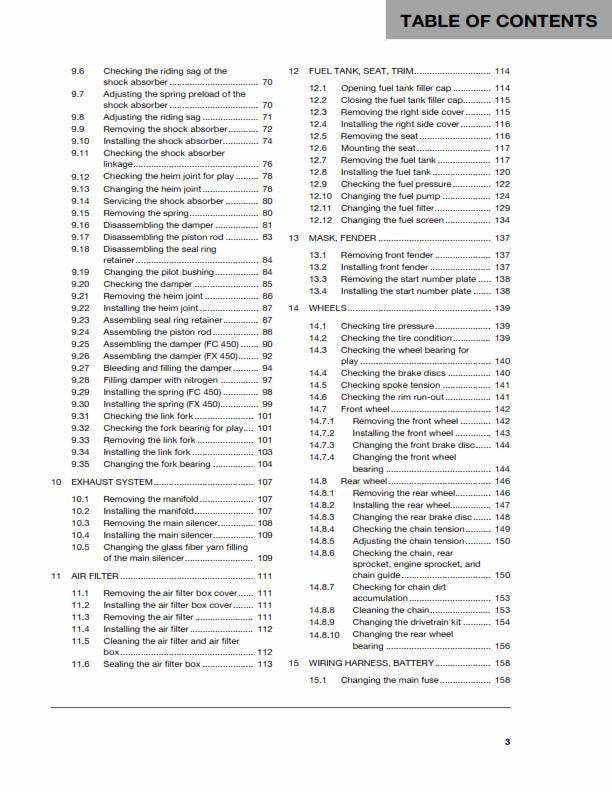 Husqvarna 2019 - FC FX 450 - Workshop Service Repair Manual