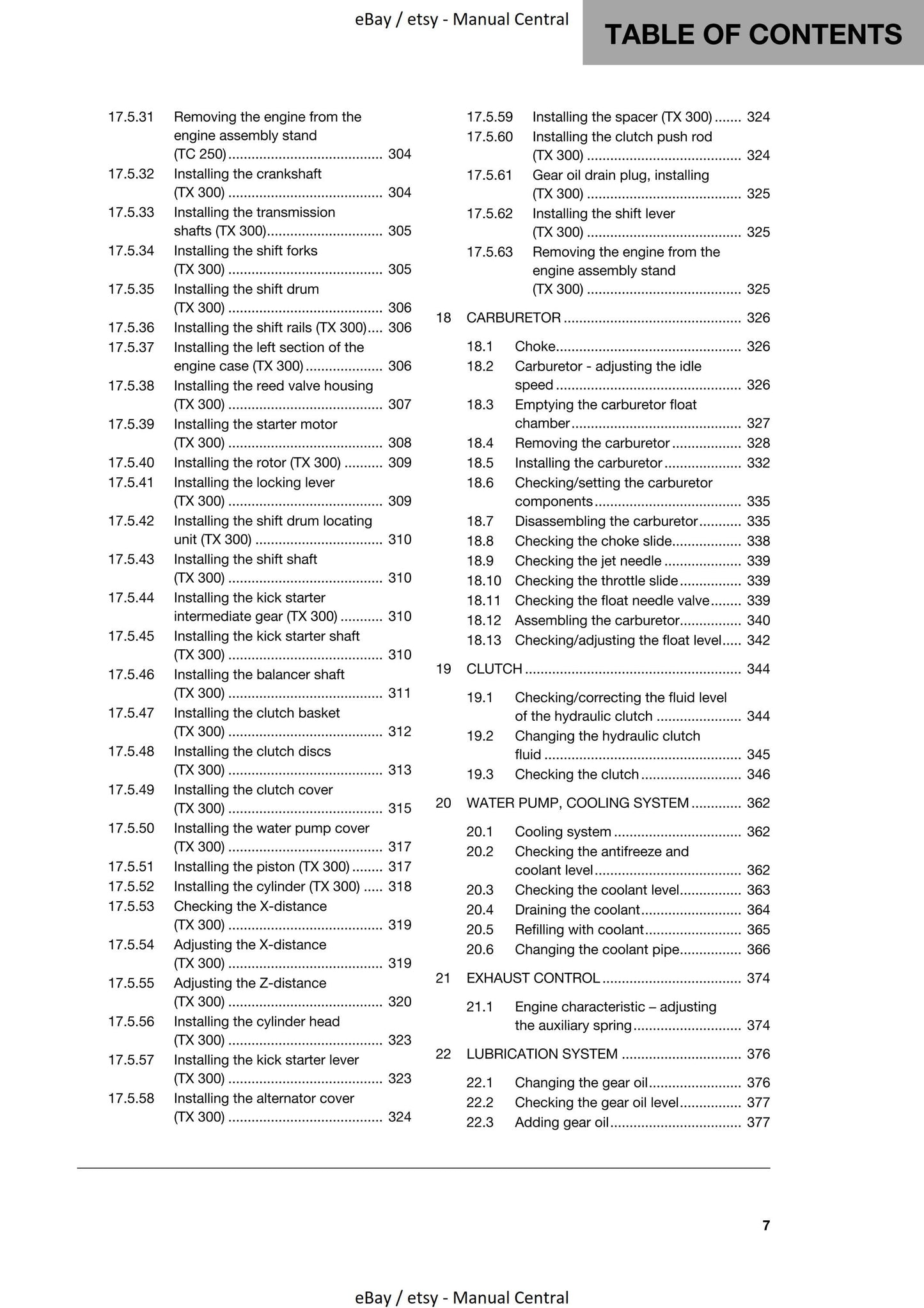 Husqvarna 2019 - TC 250 TX 300 - Workshop Service Repair Manual