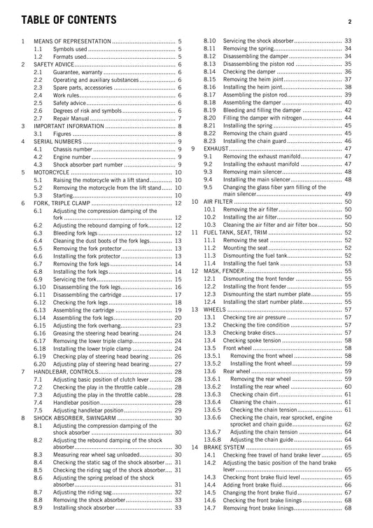 KTM 2011 - 65 SX - Service Workshop Repair Manual