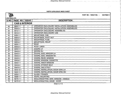 JCB 3DX Super BSIII Parts Book
