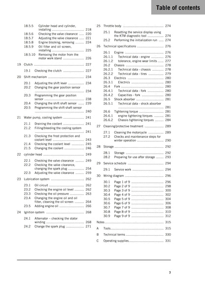 KTM 2025 - 125 Duke - Service Workshop Repair Manual