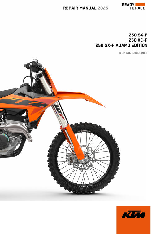 KTM 2025 - 250 SX-F XC-F Adamo Edition - Service Workshop Repair Manual
