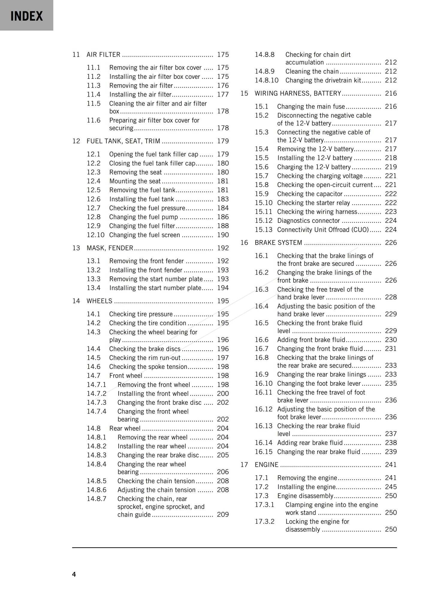 KTM 2025 - 250 SX-F XC-F Adamo Edition - Service Workshop Repair Manual