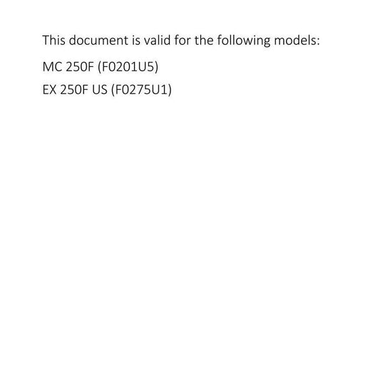 Gasgas 2021 - MC EX 250F - Workshop Service Repair Manual