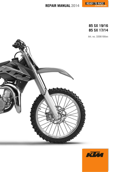 KTM 2014 - 85 SX 19/16 17/14 - Service Workshop Repair Manual