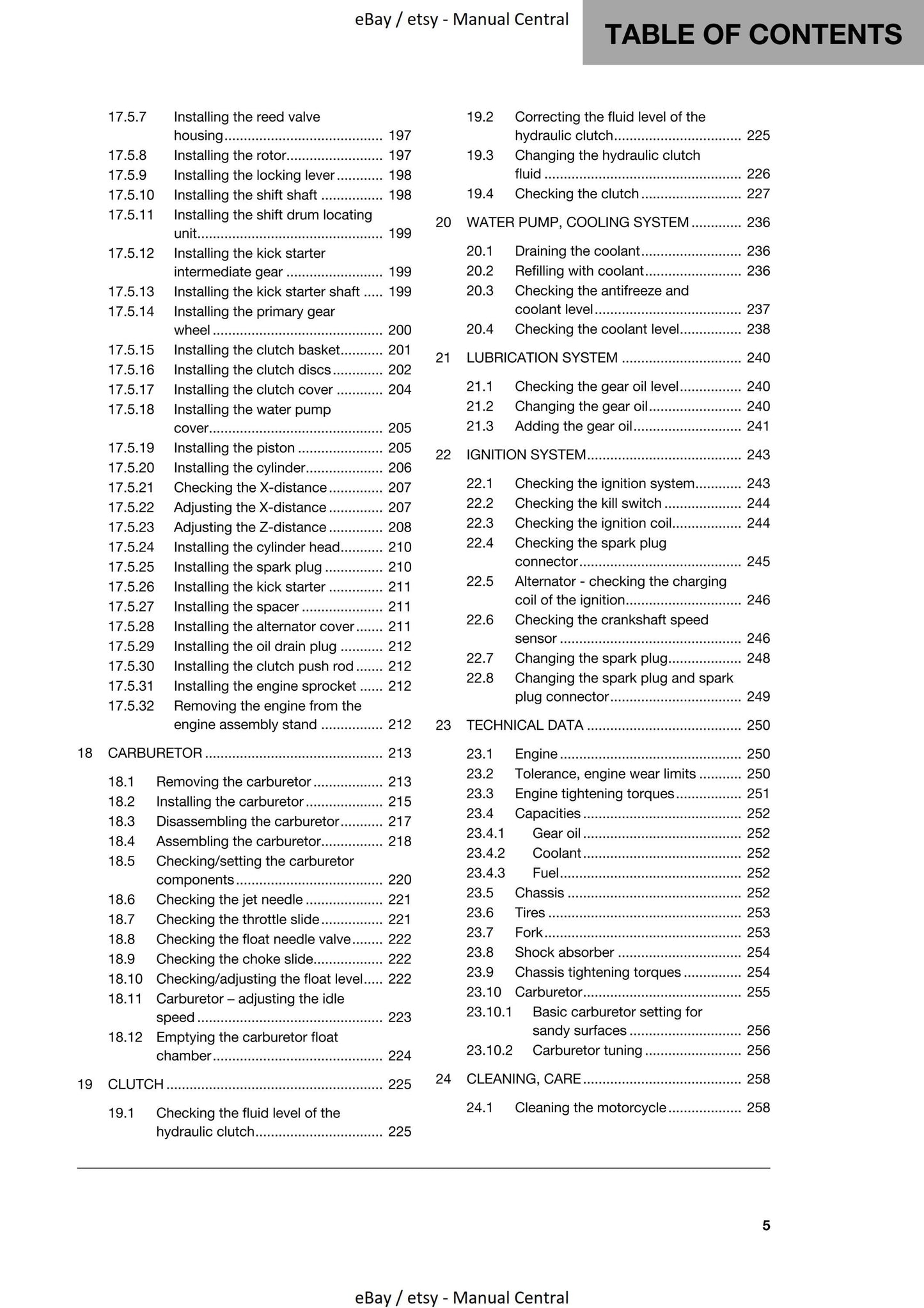 Husqvarna 2019 - TC 85 19/16 17/14 - Workshop Service Repair Manual